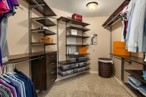 Walk-in closet with custom organizers